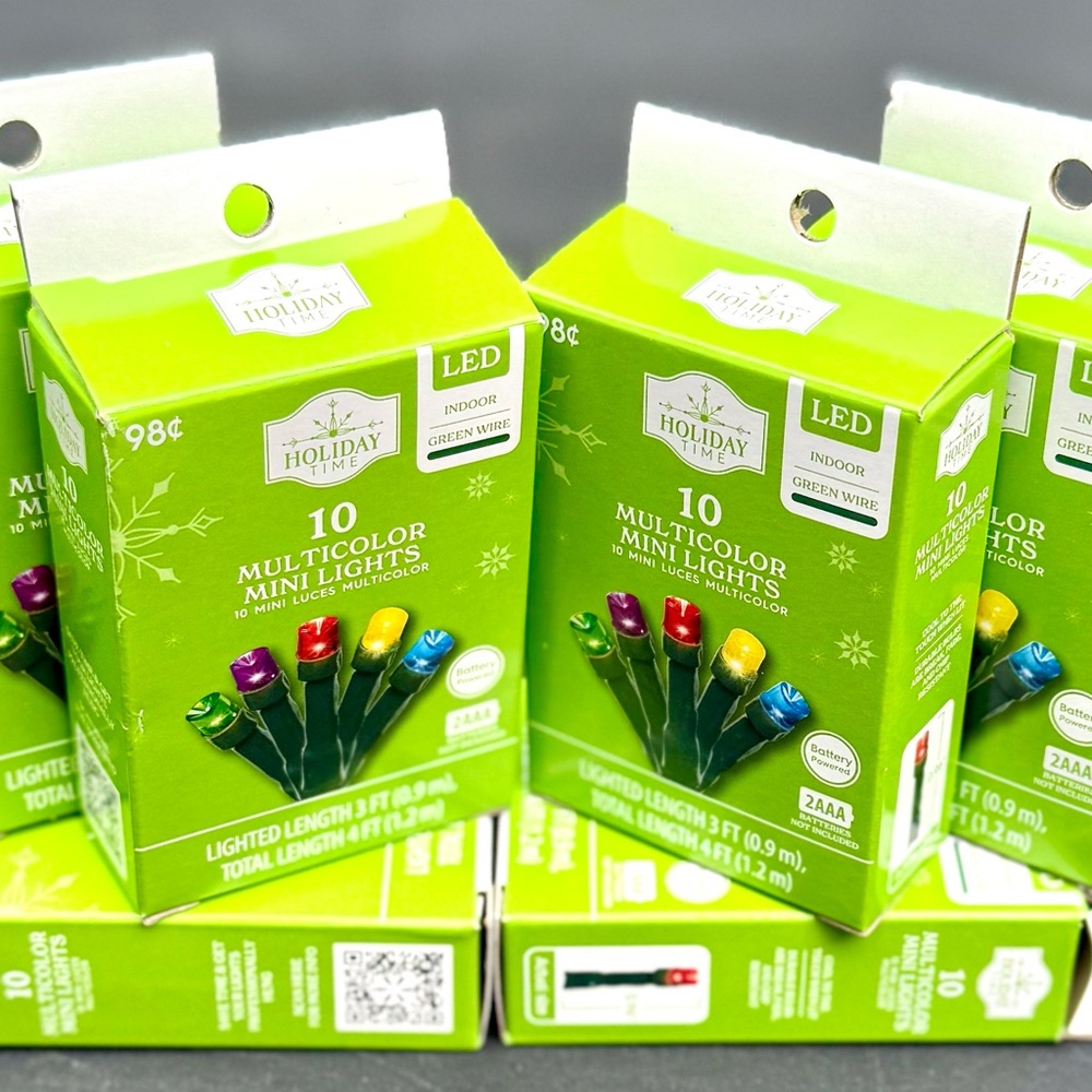 Holiday Time LED Multicolor Mini Lights Indoor SIX box lot! NEW!